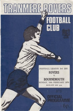 Tranmere Rovers v AFC Bournemouth Match Programme 1974-02-10